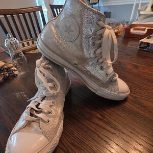 Converse Silver High-Top Sneakers